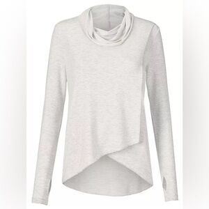 Cabi | Cowl Neck Draped Top Heather Gray Stretch Size Small
